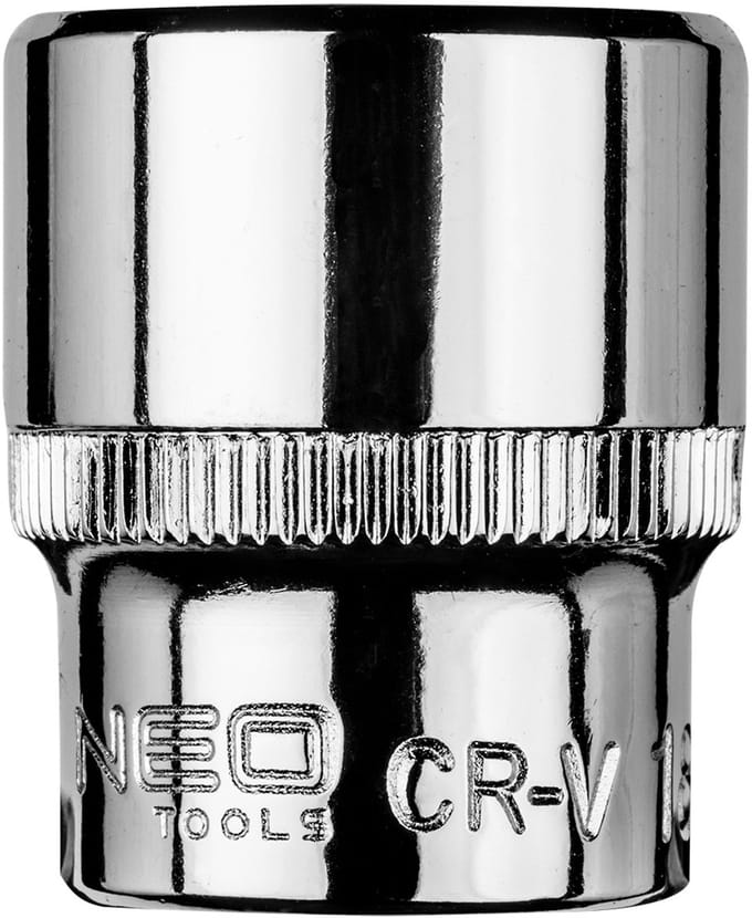 NEO - Zeskant Dopsleutel - 3/8", 18 mm - Radeeloppervlak - Chroom-Vanadium Staal