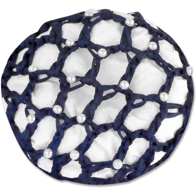 ELT Luxe knotnet  haarnet met kralen donkerblauw