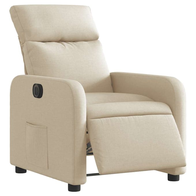 vidaXL - Fauteuil - verstelbaar - elektrisch - stof - crèmekleurig