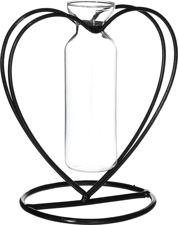 Metalen hart met buis Ø10 h.10,5 cm (6 st)