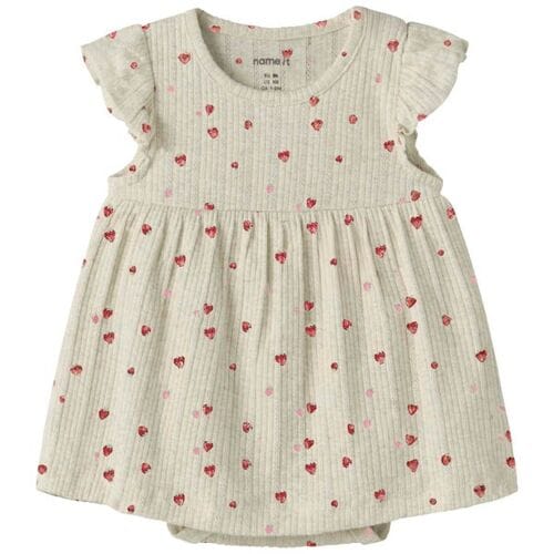 Name it baby jurk met romper Light Brown Melange 56 dames