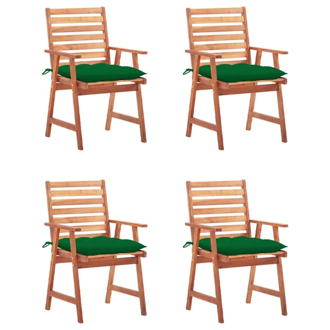 vidaXL - Tuinstoelen - 4 - st - met - kussens - massief - acaciahout