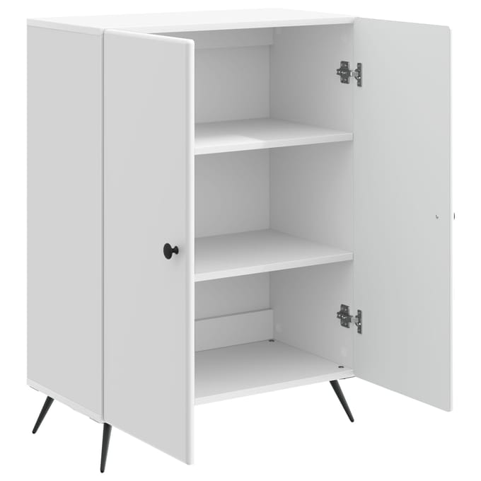 vidaXL - Dressoir - Hoogglans - Wit - 66 - x - 34,5 - x - 90 - cm - Bewerkt - hout
