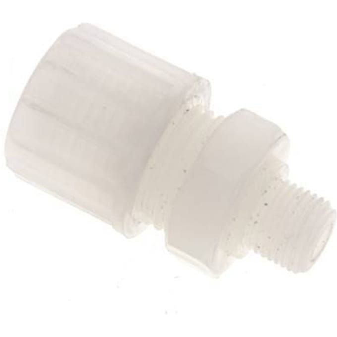10x4mm & G1/8'' PVDF Rechte Knelfitting Buitendraad 10bar Kunststof en Polyamide