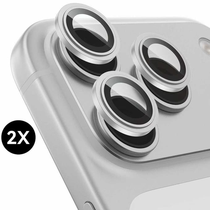 2x Screenprotector geschikt voor iPhone 17 Pro / 17 Pro Max Camera Lens Screen Protector - Zilver - Screenprotector - 2 stuks - Camera Protector geschikt voor iPhone 17 Pro Camera Protector - Gehard Glas