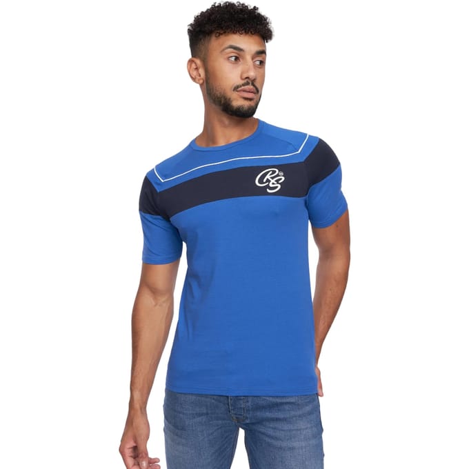 Crosshatch Heren Craftore T-Shirt (Blauw)