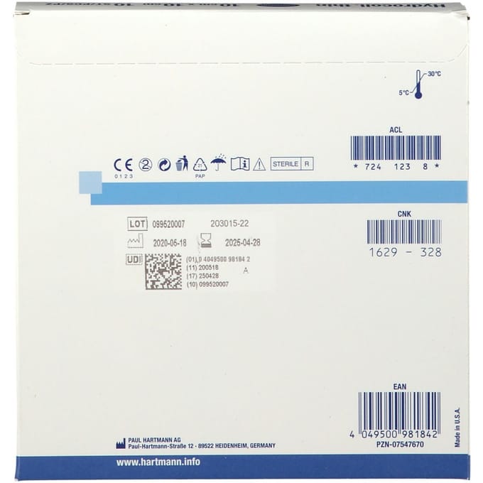 Hartmann Hydrocoll Thin 10 x 10cm 900758 Compressen