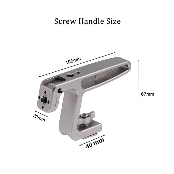 Mini Top Handel Camera Top Handgreep met Cold Shoe Mount ARRI Positiong Hole Compatibel met camera grijs