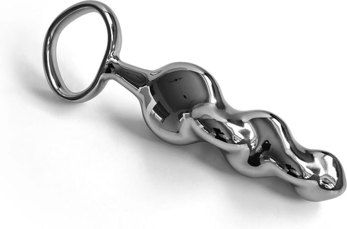 Black Label - Hunky Thruster - Dildo - Buttplug - Met Trekring - RVS