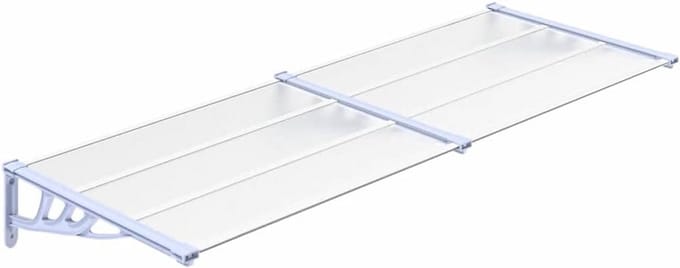 Door luifel 239x90 cm polycarbonaat grijs en transparant
