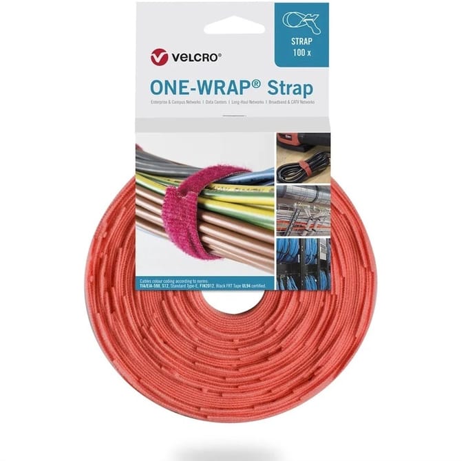 Velcro One-Wrap klittenband kabelbinders | 330 x 12mm | oranje | 100 stuks