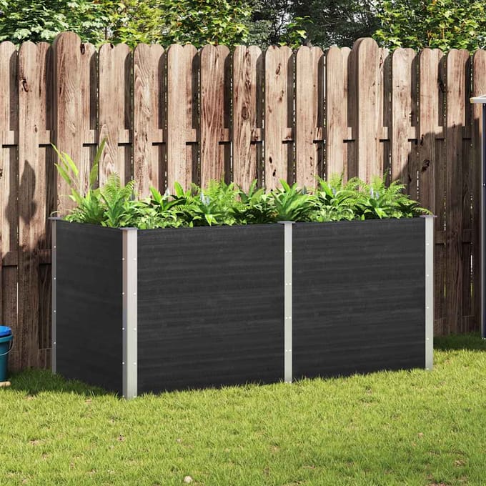 vidaXL - Plantenbak - verhoogd - 200x100x91 - cm - HKC - grijs