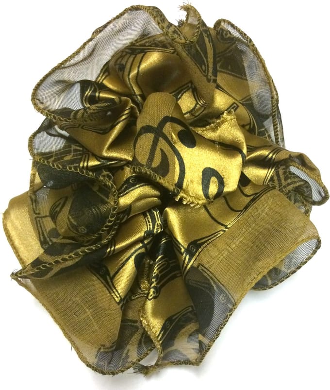 Pom-Pom Haarclip instrumenten zwart-goud