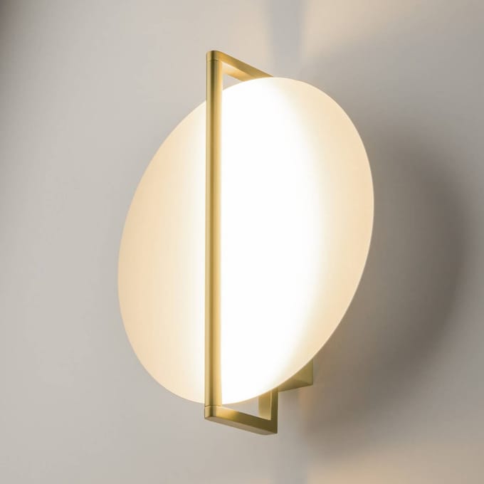 Maytoni LED wandlamp Mira, goud/wit, hoogte 30 cm, metaal