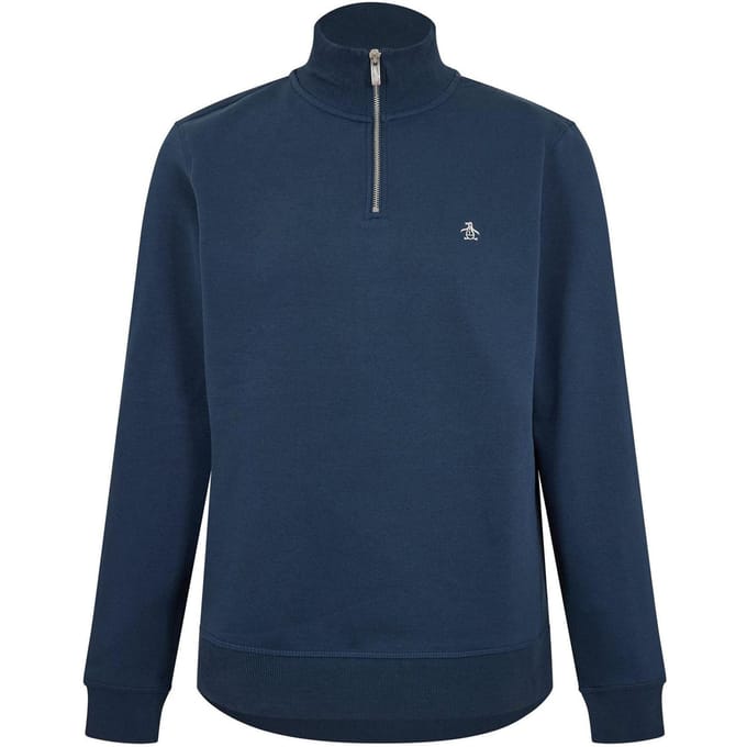 Original Penguin Heren Quarter Zip Sweatshirt (Yale Blauw)