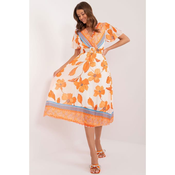 Sunset Citrus Wrap Dress - Dunkelorange / Einheitsgröße