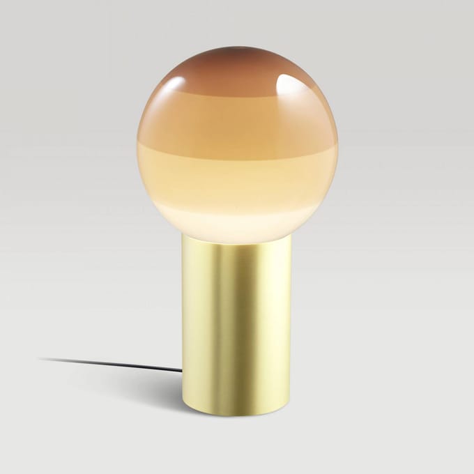 MARSET tafellamp Dipping Light, hoogte 22 cm, crème/messing