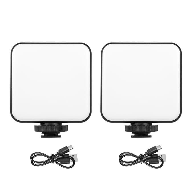 W64 Mini Bi-color Vlog LED-lamp 2500K-6500K Dimbaar 6W Ingebouwde oplaadbare batterij met 1 LED Light zwart