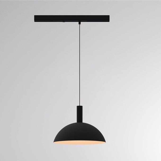 Molto Luce LED-railpendel LORA II, zwart, Ø 24 cm, 40°, CCT, 3-fasig
