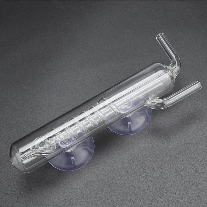 Hoge Transparante Kristalglas Aquarium Belteller Schroef Vis Tank CO2 Externe Belmeter white