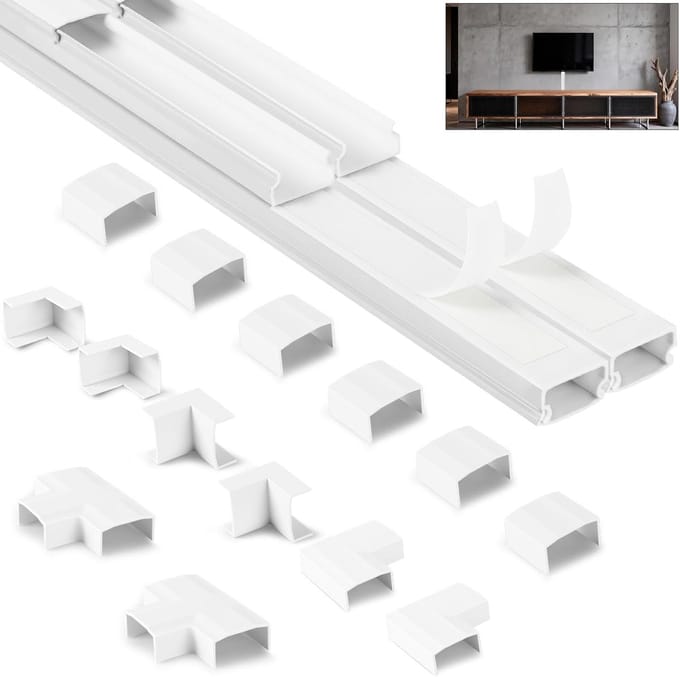 Solidchoice - 4 Meter Kabelgoot Kit - Witte Kabelgoot voor Elektrische Kabels