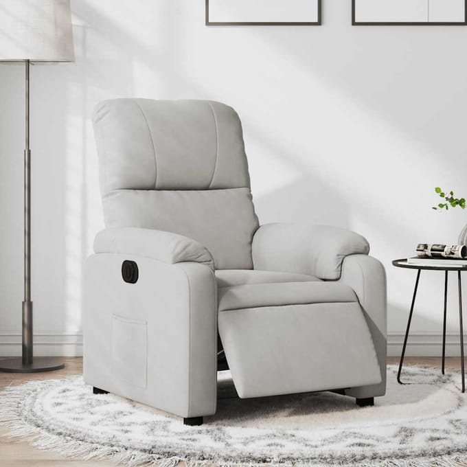 vidaXL - Fauteuil - verstelbaar - elektrisch - microvezelstof - lichtgrijs