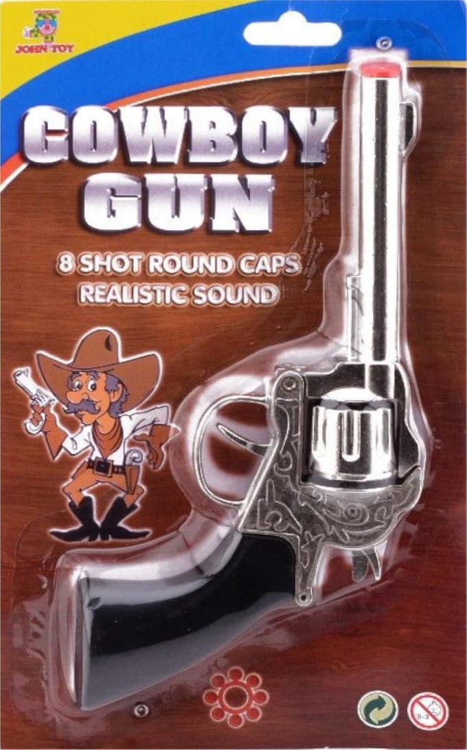 Johntoy - Cowboy - Pistool - 8 Schots