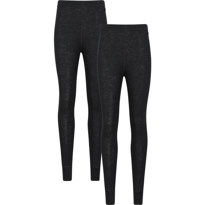 Mountain Warehouse Dames/Dames Merino Wol Base Layer Onderbroek (Set van 2) (Zwart)