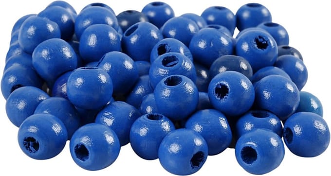 CC Houten Kralen 12 mm Blauw 40 stuks