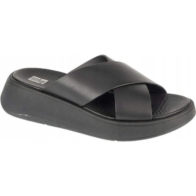 FitFlop Dames/Dames F-Mode Leren Flatform Sliders (Zwart)