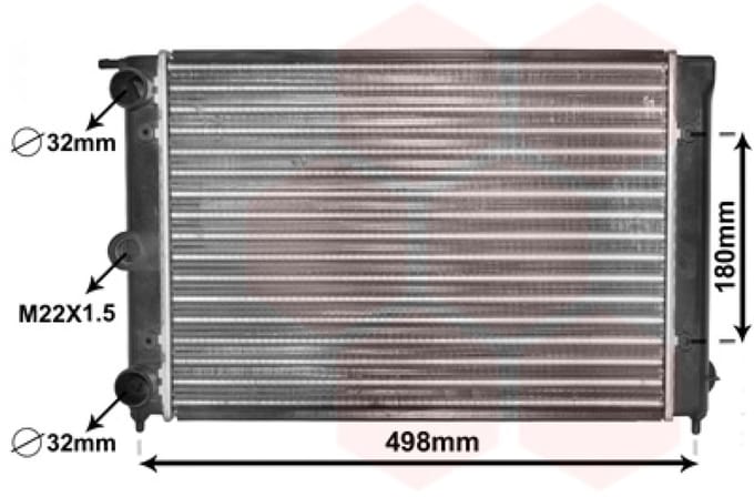 Van Wezel - RADIATOR VOOR VW GOLF I 1976-1983 171121253CF