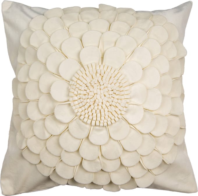 Clayre & Eef Kussenhoes 45x45 cm Beige Polyester Bloem