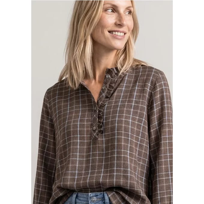 Blouse met lange mouwen en ruches