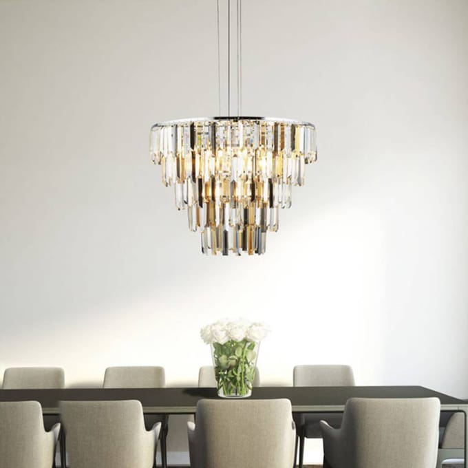 Searchlight Hanglamp Clarissa met kristallen