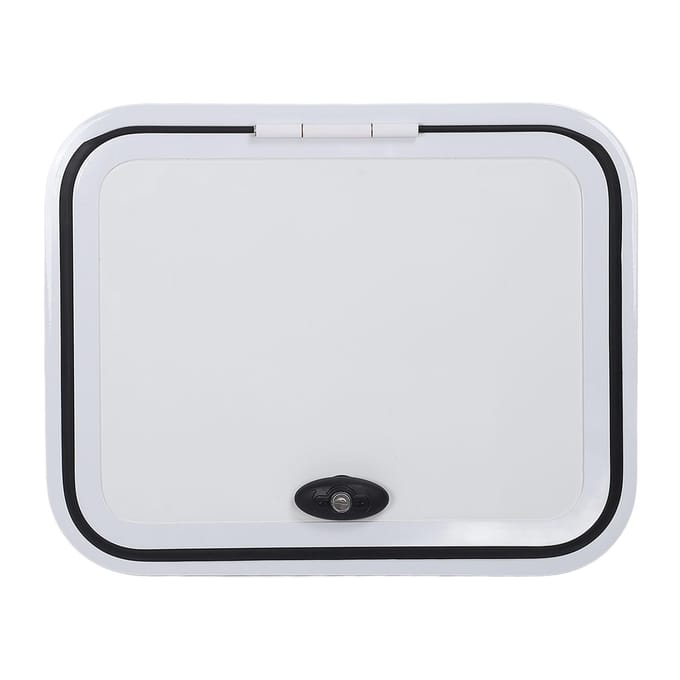 Porte d'accès pour camping-car 16 x 20 pouces Alliage d'aluminium robuste avec verrou de sécurité Trappe de compartiment pour camping-car Motor-home white
