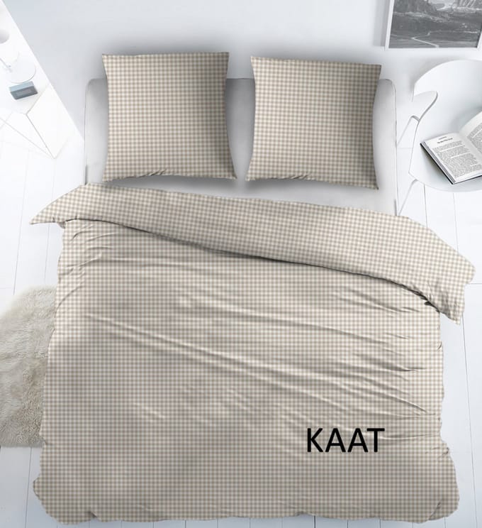 Katoen Laken 1 persoons 180x290 met kussensloop KAAT BEIGE