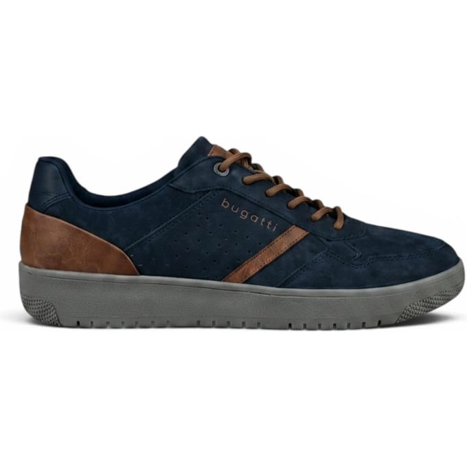 Bugatti heren marineblauwe leren mode comfort trainerschoenen - Llopart