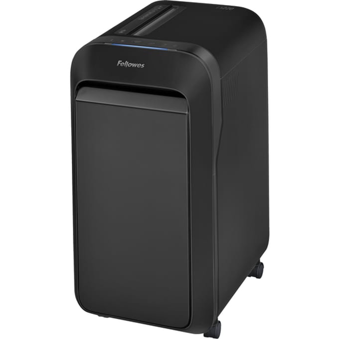 Papiervernietiger Fellowes® Powershred LX 220, deeltjesversnipperaar 4 x 12 mm, P-4, 30 l, snijcapaciteit 20 vel, met rollen, zwart