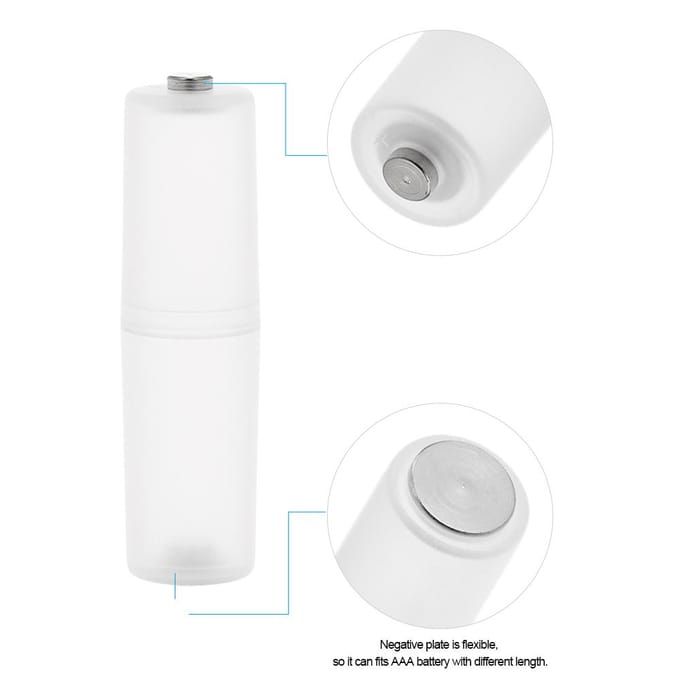 Adaptateur de convertisseur de batterie, support de étui de protection de batterie de taille AAA à AA, 4 pièces blanc