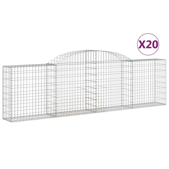 vidaXL Schanskorven 20 st gewelfd 300x30x80/100 cm ijzer