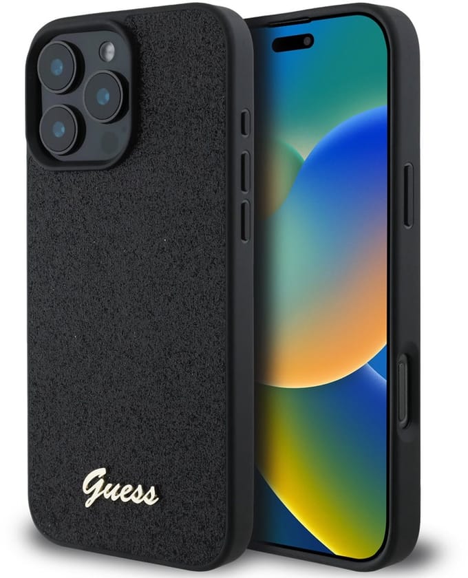 Guess telefoonhoesje voor iPhone 16 Pro Max - schokabsorberend - zwart