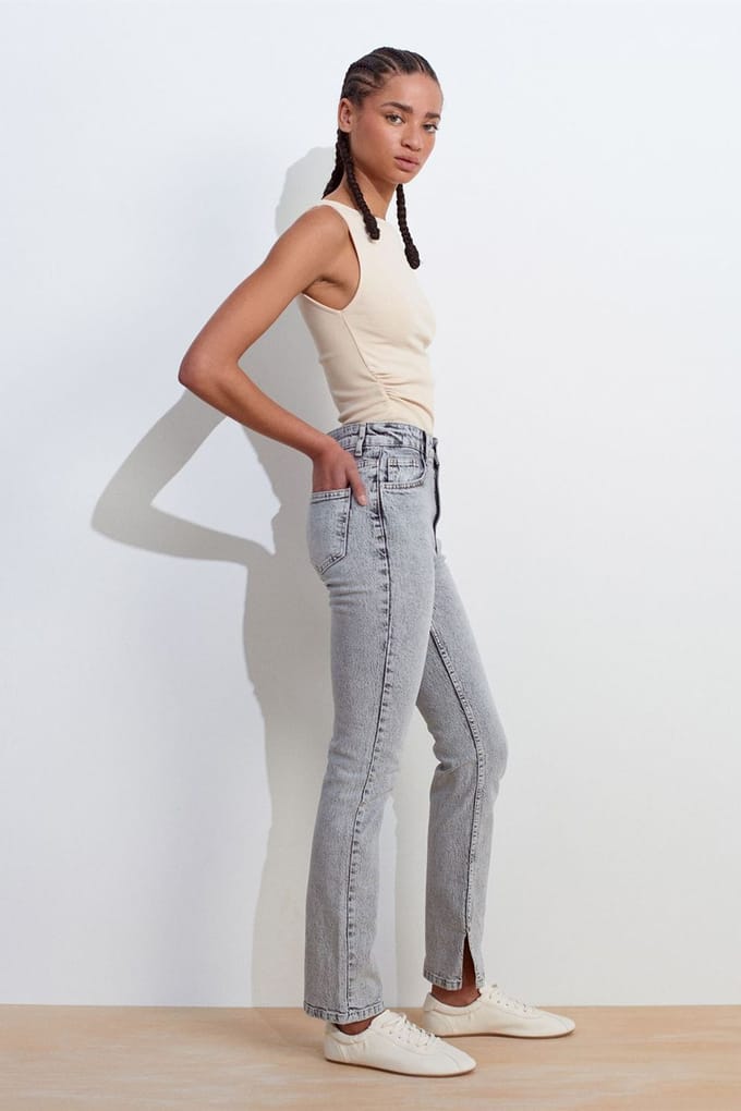 Hoge Taille Slim Rechstreeks Jeans