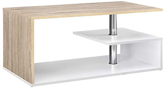 Salontafel Rechthoekig met Extra Opbergruimte - Modern Design 90x50x41 cm