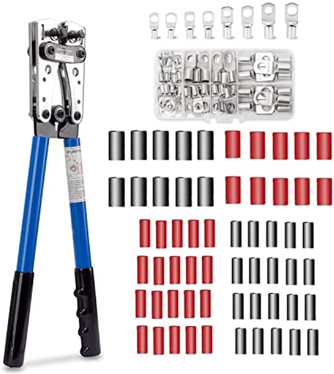 Krimptang voor diverse kabelsecties 0,6-50 mm²