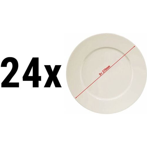 GGM Gastro (24 Stück) PERA Creme - Teller - flach - Ø 270mm - Creme Crème