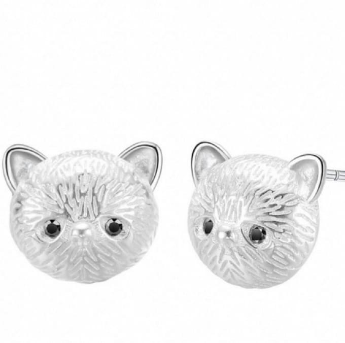 oorbellen- Poes- Zilverplating - Charme Bijoux