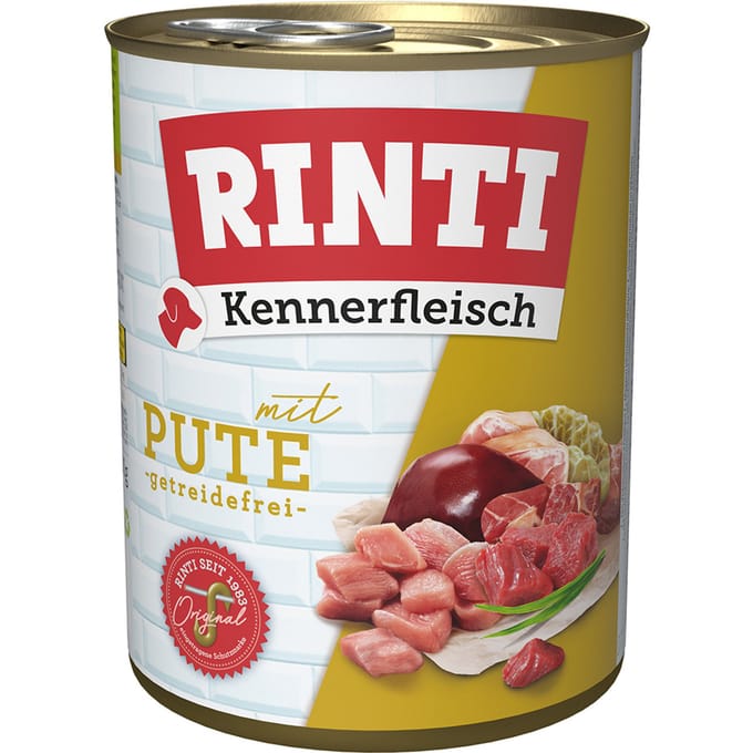 6x800g "Kennerfleisch" Kalkoen RINTI Hondenvoer