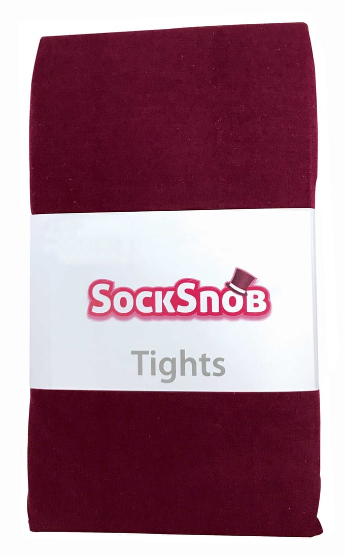 Dames 80 denier ondoorzichtige effen gekleurde panty's - Bordeaux