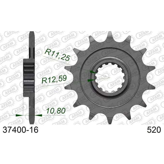 Stalen motortandwiel voor Afam 520 16 dents