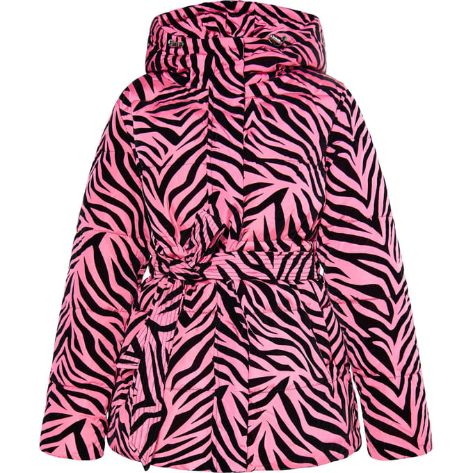 Faina Gewatteerd jack met zebraprint Dames Roze zebra